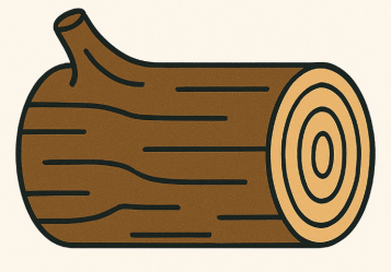 cartoon image of a wooden log